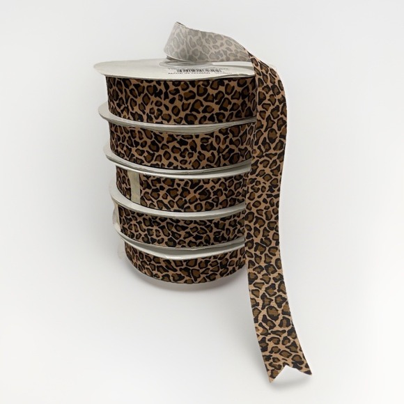 Leopard Print Grosgrain Ribbon 1.5 Inch Wide Craft Sewing Scrapbooking - Picture 1 of 5